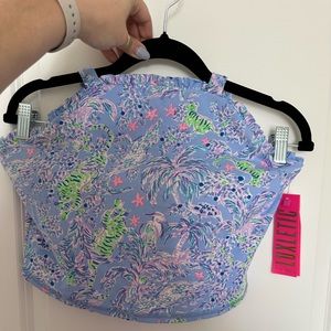 NWT Lilly Pulitzer LETITIA BRA TANK 50 SPF BLUE PERI THE TURTLE PACKAGE